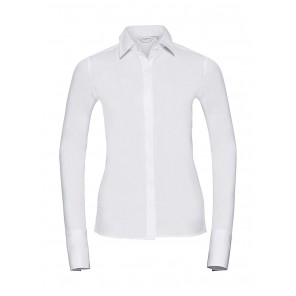 Russell Collection Ladies' LS Ultimate Stretch Shirt - White - XS(34)