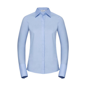 Russell Collection Ladies' LS Ultimate Stretch Shirt - Light Blue - M