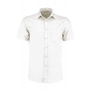 Kustom Kit Tailored Fit Poplin Shirt SSL - White - L