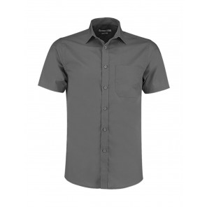 Kustom Kit Tailored Fit Poplin Shirt SSL - Graphite - S