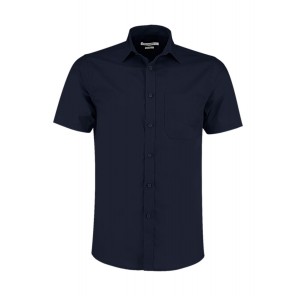 Kustom Kit Tailored Fit Poplin Shirt SSL - Navy Blue - XL