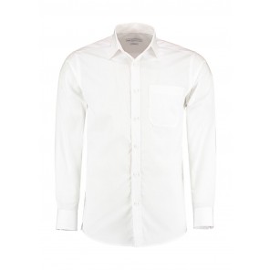 Kustom Kit Tailored Fit Poplin Shirt - White - XS/13.5
