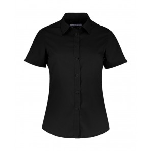 Kustom Kit Women's Tailored Fit Poplin Shirt SSL - Black - 3XL