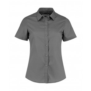 Kustom Kit Women's Tailored Fit Poplin Shirt SSL - Graphite - XS