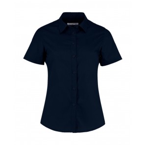 Kustom Kit Women's Tailored Fit Poplin Shirt SSL - Dark Navy - 3XL