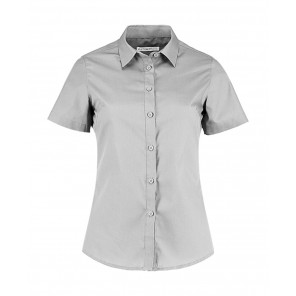 Kustom Kit Women's Tailored Fit Poplin Shirt SSL - Light Grey - S