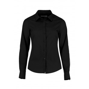 Kustom Kit Women's Tailored Fit Poplin Shirt - Black - S