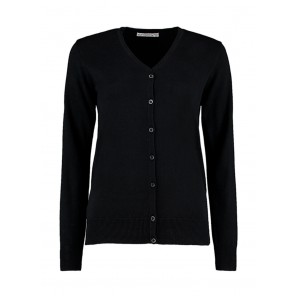 Kustom Kit Women's Classic Fit Arundel V Neck Cardigan - Black - 2XS