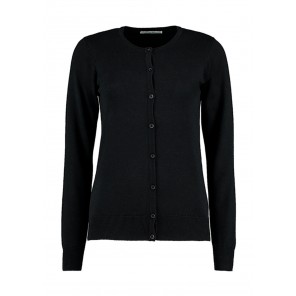 Kustom Kit Women's Classic Fit Arundel Crew Neck Cardigan - Black - 2XS