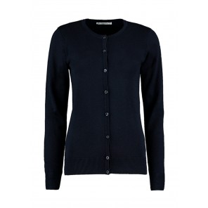 Kustom Kit Women's Classic Fit Arundel Crew Neck Cardigan - Navy - 2XS