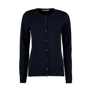 Kustom Kit Women's Classic Fit Arundel Crew Neck Cardigan - Navy Blue - 2XS