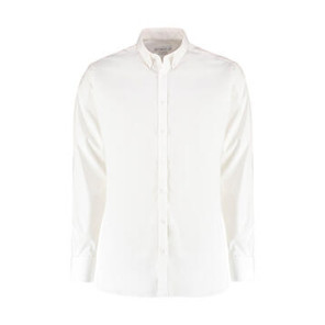 Kustom Kit Slim Fit Stretch Oxford Shirt LS - White - XL