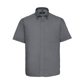 Russell Collection Short Sleeve Classic Twill Shirt - Navy Blue - S