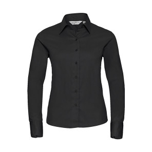 Russell Collection Ladies' Classic Twill Shirt LS - Black - 2XL