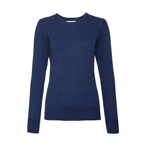 Russell Collection Ladies' Crew Neck Knitted Pullover - Navy Blue - XL