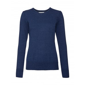 Russell Collection Ladies' Crew Neck Knitted Pullover - Denim Marl - 2XS