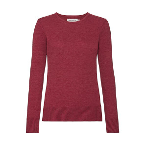 Russell Collection Ladies' Crew Neck Knitted Pullover - Red - XL