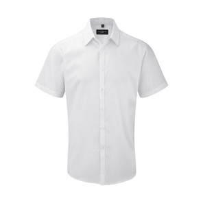 Russell Mens Herringbone Shirt White - Größe XL