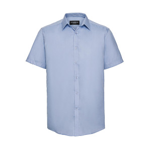 Russell Collection Men's Herringbone Shirt - Blue - XL