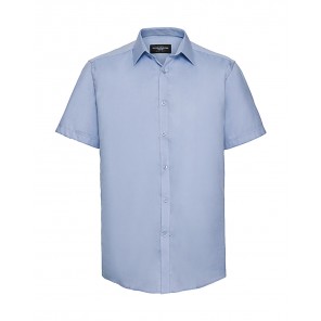 Russell Collection Men's Herringbone Shirt - Light Blue - 3XL