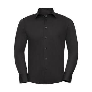 Russell Collection Fitted Stretch Shirt LS - Black - 4XL