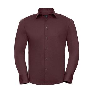 Russell Collection Fitted Stretch Shirt LS - Purple - L