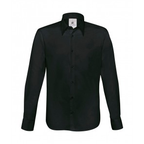 B&C London Stretch Shirt LS - Black - S