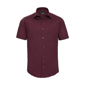 Russell Collection Fitted Stretch Shirt - Purple - XL