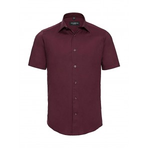 Russell Collection Fitted Stretch Shirt - Port - 4XL