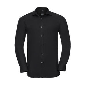 Russell Collection Men's LS Ultimate Stretch Shirt - Black - XL