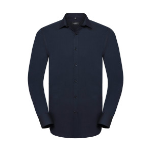 Russell Collection Men's LS Ultimate Stretch Shirt - Navy Blue - 4XL