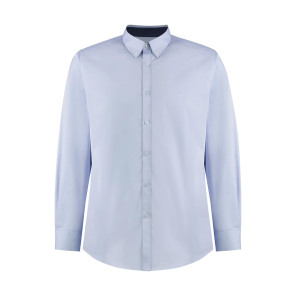 Kustom Kit Tailored Fit Premium Contrast Oxford Shirt - Blue - M