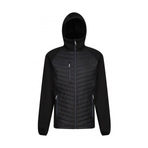 Regatta Professional Men’s Navigate Hybrid Hooded Jacket - Black/Seal Grey - S