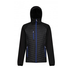 Regatta Professional Men’s Navigate Hybrid Hooded Jacket - Black/New Royal - M