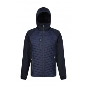 Regatta Professional Men’s Navigate Hybrid Hooded Jacket - Navy/Seal Grey - L