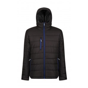 Regatta Professional Men’s Navigate Thermal Hooded Jacket - Black/New Royal - 3XL