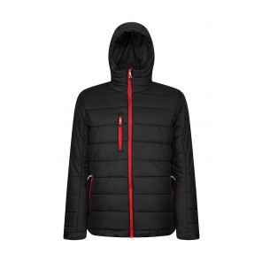 Regatta Professional Men’s Navigate Thermal Hooded Jacket - Black/Classic Red - XL