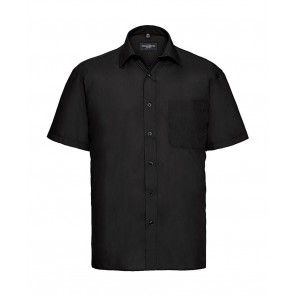 Russell Collection Poplin Shirt - Black - 3XL