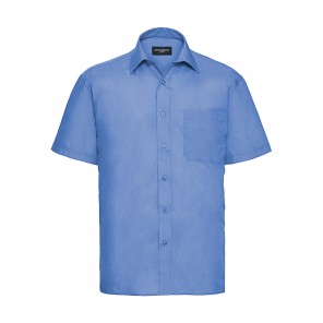 Russell Collection Poplin Shirt - Corporate Blue - 4XL