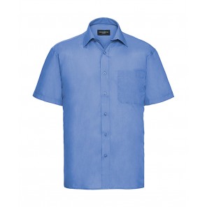 Russell Collection Poplin Shirt - Corporate Blue - S