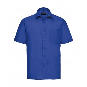 Russell Collection Poplin Shirt - Bright Royal - 4XL