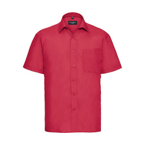 Russell Collection Poplin Shirt - Red - 2XL