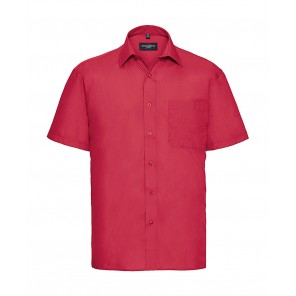 Russell Collection Poplin Shirt - Classic Red - S