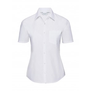 Russell Collection Ladies' Poplin Shirt - White - XS(34)