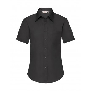Fruit of the Loom Ladies' Poplin Shirt - Black - XL