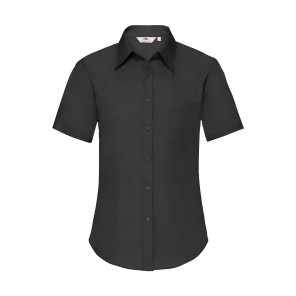 Fruit of the Loom Ladies' Poplin Shirt - Black - XS