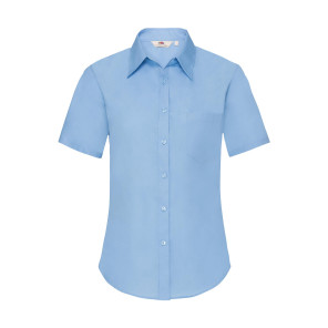Fruit of the Loom Ladies' Poplin Shirt - Blue - XL