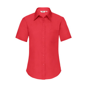 Fruit of the Loom Ladies' Poplin Shirt - Red - XS
