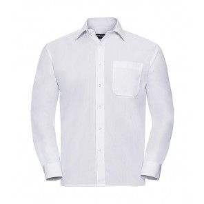 Russell Collection Poplin Shirt LS - White - 4XL