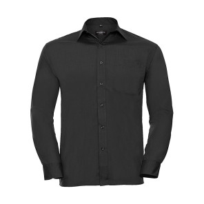 Russell Collection Poplin Shirt LS - Black - XL